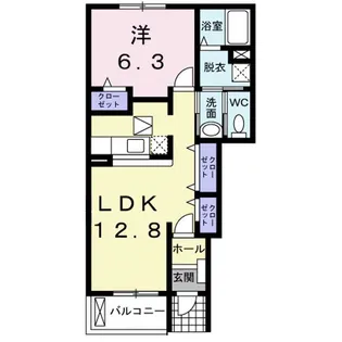 ピュール ジャンA【1階】の間取り