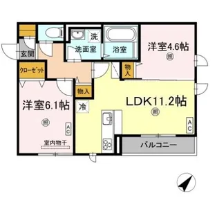 ライフステージ B棟【205号室】の間取り