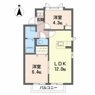 ケサランパサラン【101号室】の間取り
