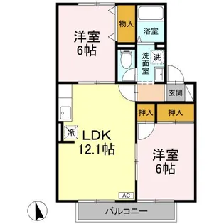 サンハイム井上A【202号室】の間取り