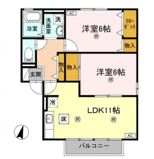 ユーステージ B棟【1階】の間取り