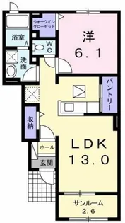 ヴィラ サウスウィンド 2【1階】の間取り