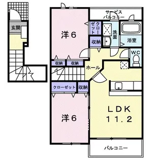 パンテオン B【2階】の間取り