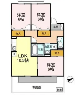 セジュールサバス D棟【1階】の間取り