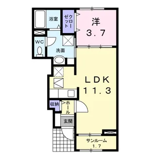 ジェントリー ブリーズ ヴィラ【1階】の間取り