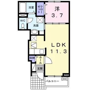 ノーブルレジデンス サチA【1階】の間取り