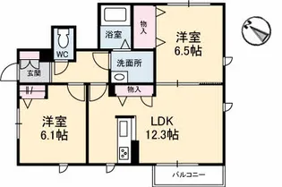 エヌ・グランデ倉吉D棟【205号室】の間取り