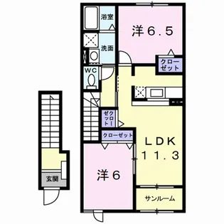 シュティル ブリーゼC【2階】の間取り