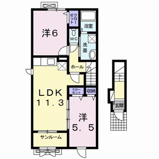 シーブリーズ A【2階】の間取り
