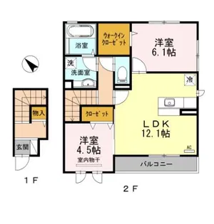 エストソーレ【203号室】の間取り