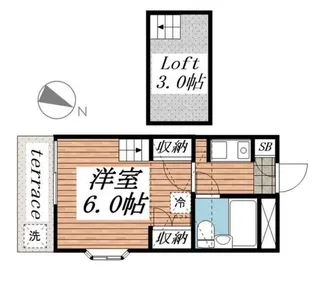 千葉県市川市大洲4丁目【アパート】の間取り