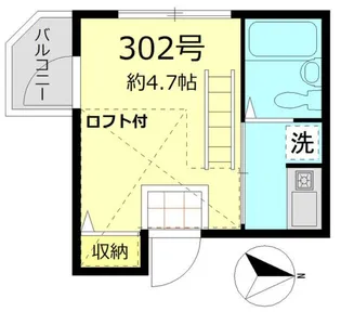 東京都荒川区東日暮里4丁目【アパート】の間取り