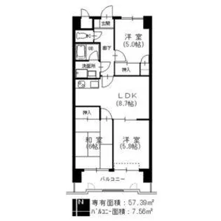 愛知県名古屋市中区平和2丁目【マンション】の間取り