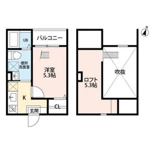 愛知県名古屋市中村区中村町2丁目【アパート】の間取り