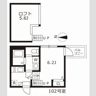 愛知県名古屋市中村区下中村町2丁目【アパート】の間取り