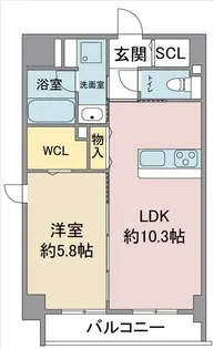 愛知県名古屋市中村区若宮町1丁目【マンション】の間取り