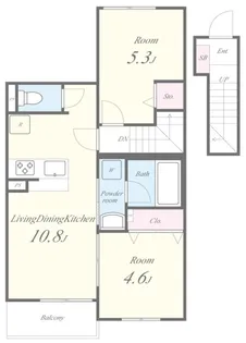 京都府京都市南区八条源町【アパート】の間取り