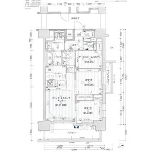 愛知県名古屋市中区橘1丁目【マンション】の間取り