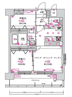 愛知県名古屋市西区名西1丁目【マンション】の間取り