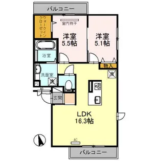 カーサルミノサウーノ【3階】の間取り