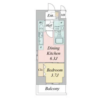 愛知県名古屋市中区伊勢山1丁目【マンション】の間取り