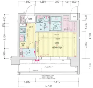 プレサンス THE KYOTO東福寺 ウエスト【3階】の間取り