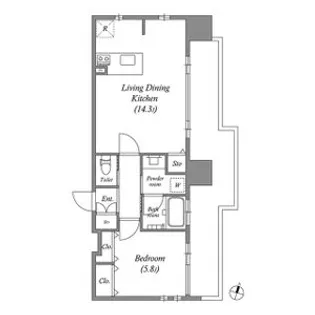 愛知県名古屋市中区新栄1丁目【マンション】の間取り