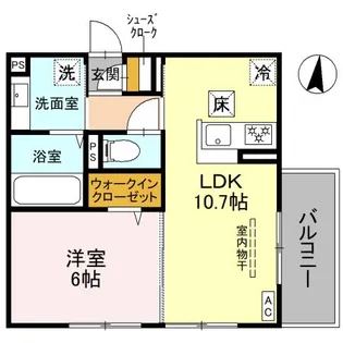 1LDKの間取り画像