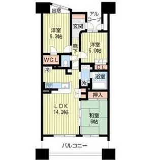 愛知県名古屋市中区千代田3丁目【マンション】の間取り