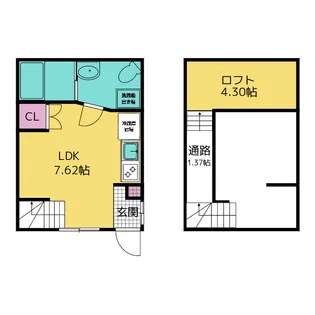 愛知県名古屋市千種区自由ケ丘1丁目【アパート】の間取り