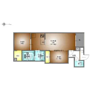 愛知県名古屋市瑞穂区亀城町3丁目【アパート】の間取り