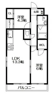 サクシード伏見車町セカンド【3階】の間取り