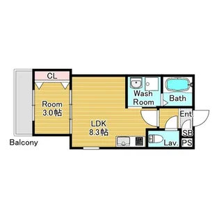 ルシェリア山科【1階】の間取り