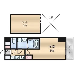 エステムコート名古屋栄デュアルレジェンド【8階】の間取り