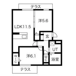 グランスタ花山【1階】の間取り