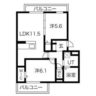 グランスタ花山【3階】の間取り