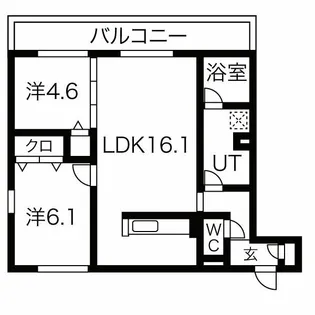 クレリアB棟【3階】の間取り