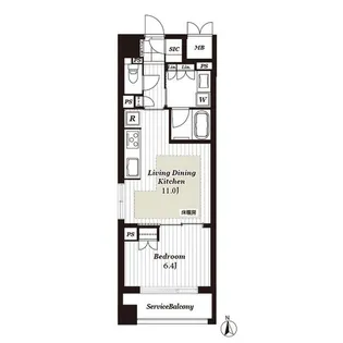 サンメゾン京都堺町通ザ・テラス【8階】の間取り