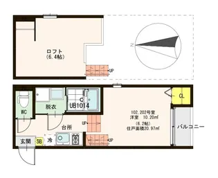 ハーモニーテラス西出町【2階】の間取り