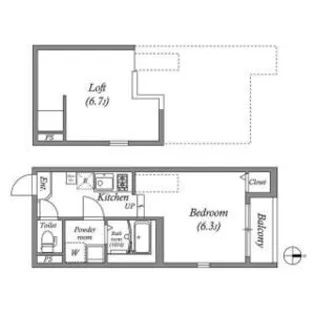 ハーモニーテラス東野八反畑町Ⅱ【2階】の間取り