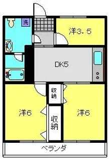 クリフハイツ3号棟【406号室】の間取り