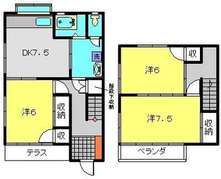 田辺テラスハウス【west号室】の間取り