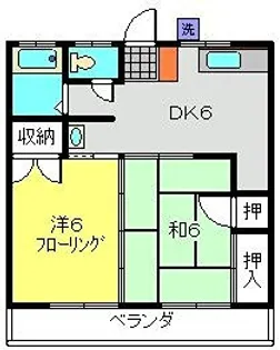 ゆたかハイツ【1階】の間取り