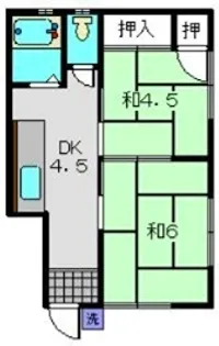 カミヤ荘【102号室】の間取り