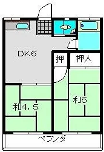 泉コーポ【1階】の間取り