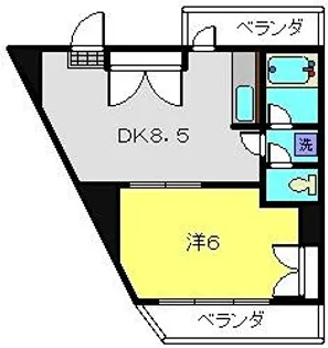 1DKの間取り画像