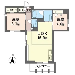シュエットセレール武蔵小杉【1階】の間取り