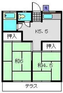 コーポ卯月【202号室】の間取り