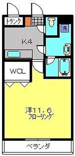 グラーツ橘【202号室】の間取り