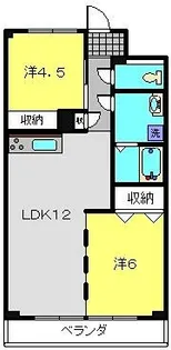 ハピネス飯田6号館【1階】の間取り